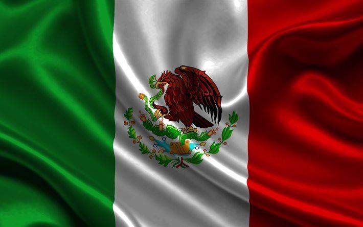Waving national flag of Mexico