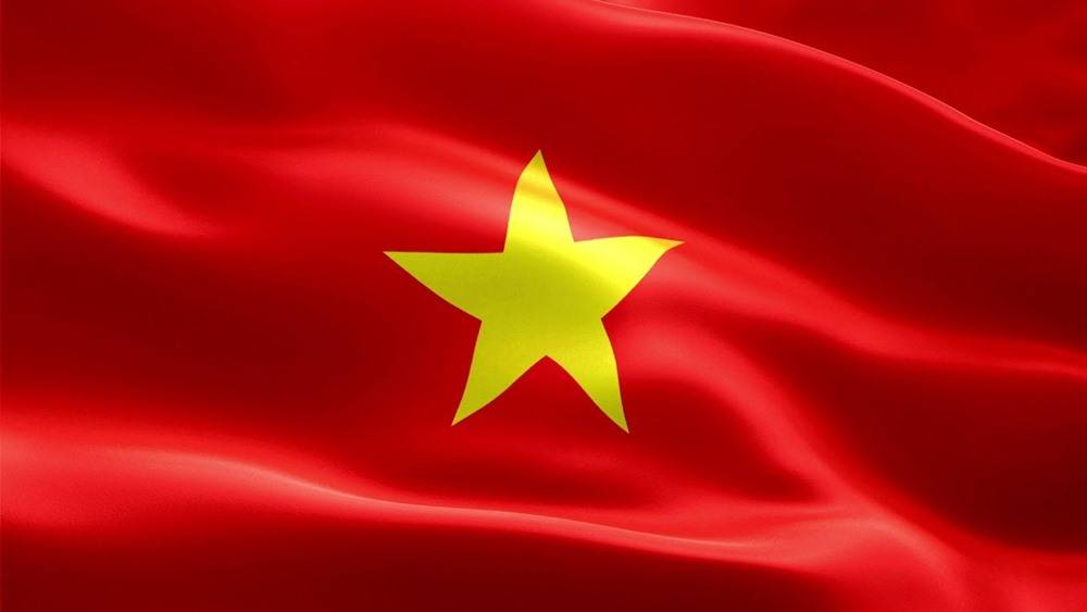Waving national flag of Vietnam