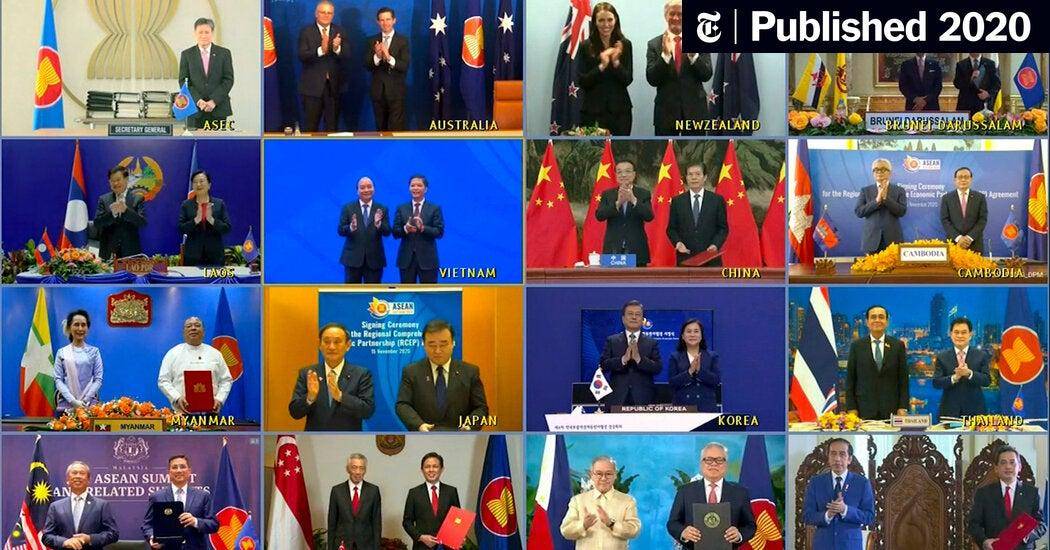 A formal setting where a major international trade agreement is being signed, representing bulk contracts.